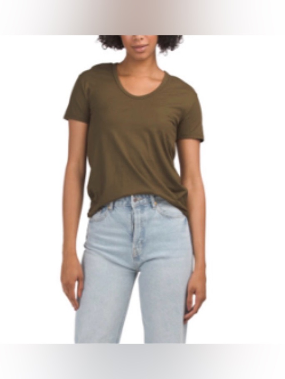 NWT AG Adriano Goldschmied Henson V-Neck Tee Olive Green S